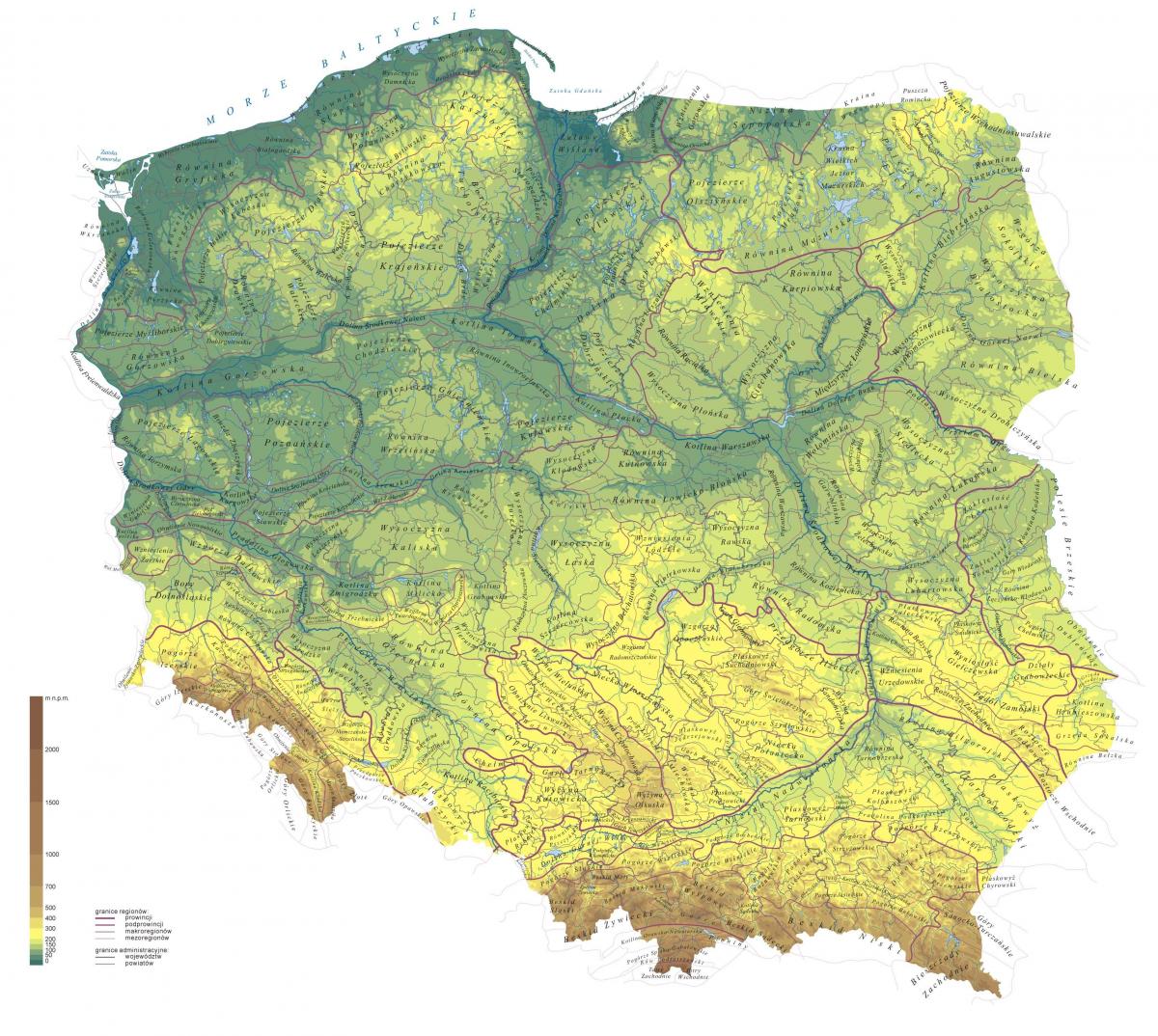 Топографическая карта Польши